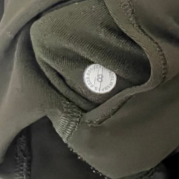 Lululemon 24" Cropped Leggings Womens 8 Olive Green High Rise Mesh Stretch - Picture 7 of 7